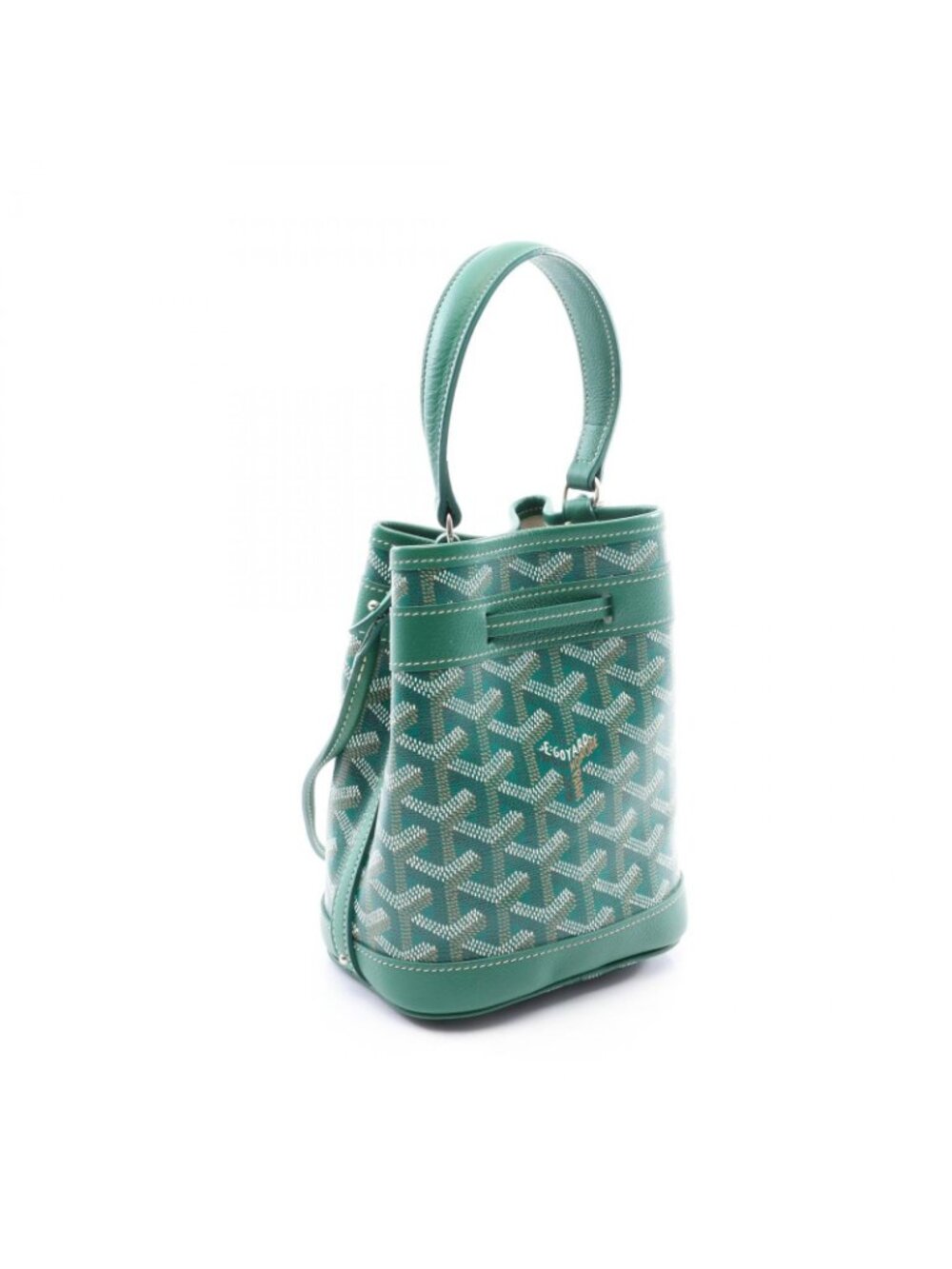 Goyard Petit Flo Mini Bag 2-Way Green White Brown Leather - Picture 2 of 6